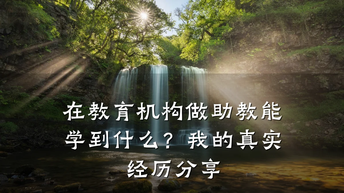 在教育机构做助教能学到什么？我的真实经历分享